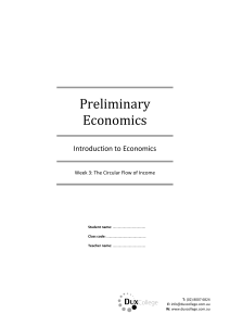 Preliminary Economics