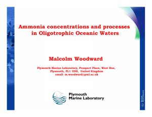 Ammonia concentrations in nutrient deplete oceanic waters