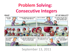 Problem Solving: Consecutive Integers