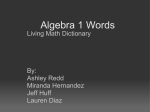 Algerbra 1 Words