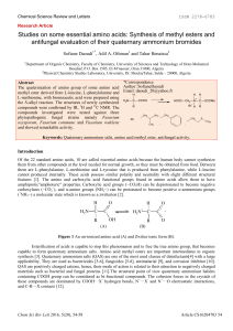 Studies on some essential amino acids: Synthesis of methyl esters