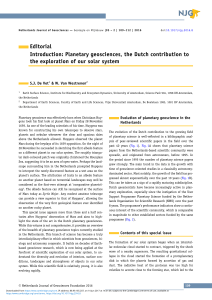 Editorial Introduction: Planetary geosciences, the Dutch contribution