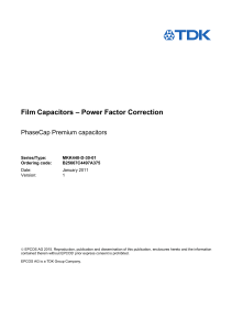 Film Capacitors – Power Factor Correction