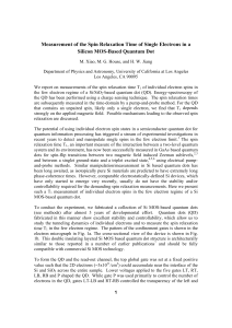 Measurement of the Spin Relaxation Time of Single Electrons in a