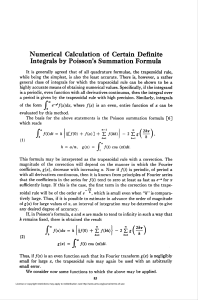 Numerical Calculation of Certain Definite Integrals by Poisson`s