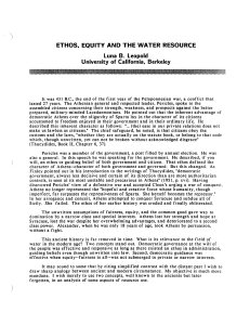 ethos, equity and the water resource - EPS Berkeley