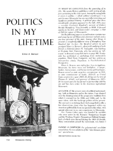 Politics in my lifetime / Elmer A. Benson. - Collections