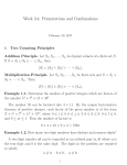 Week 3-4: Permutations and Combinations