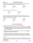 Section 7-5: Solving Radical Equations