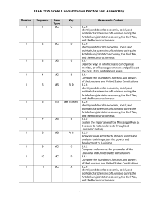 LEAP 2025 Grade 8 Social Studies Practice Test Answer Key