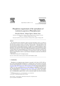 Phosphorus requirement of the sporophyte of Laminaria japonica