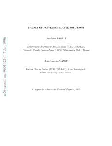 Theory of Polyelectrolyte Solutions