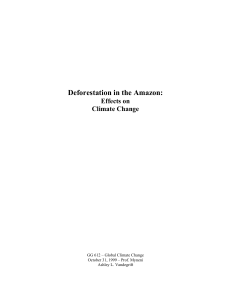 Deforestation in the Amazon: Effects on Climate Change