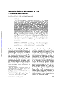 Dopamine-lnduced Alterations In Left Ventricular Performance