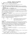 Factoring – Summary of the Method