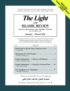 January – March 2016 - Lahore Ahmadiyya Movement
