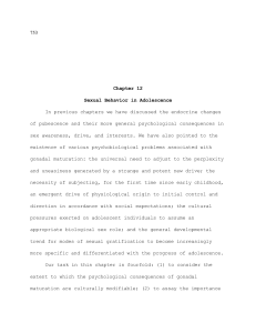 Chapter 12- Sexual Behavior in Adolescence