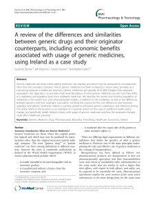 A review of the differences and similarities between generic