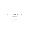 Experimental Design and Analysis