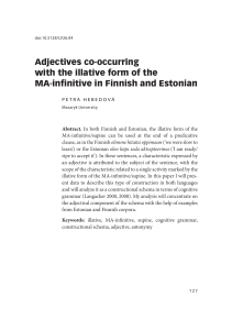 Adjectives co-occurring with the illative form of the MA