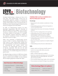 Biotechnology Major at a glance