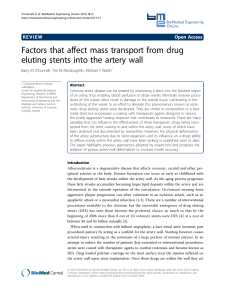 Factors that affect mass transport from drug eluting stents into the