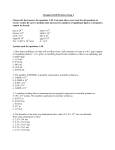 Chemistry1100 Practice Exam 4 Choose the best answer for
