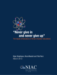 “Never give in and never give up” - NIAC