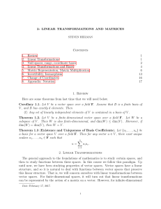 linear transformations and matrices
