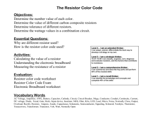 Word Pro - Common Board Configuration Resistor Color Code