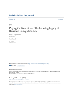 The Enduring Legacy of Racism in Immigration Law