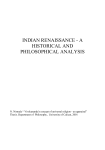 INDIAN RENAISSANCE - A HISTORICAL AND PHILOSOPHICAL