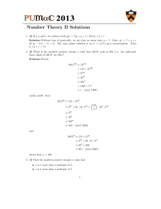 Number Theory B Solutions