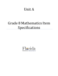 Unit A Grade 8 Mathematics Item Specifications