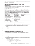 Section 4.2 The Structure of an Atom