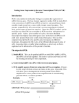 Testing Gene Expression by Reverse Transcriptase PCR (rt