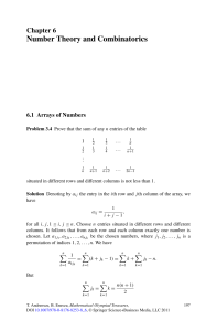 Number Theory and Combinatorics