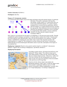 Purpose of Y-chromosome Analysis - College of Letters, Arts, and