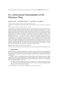 An n-Dimensional Generalization of the Rhombus Tiling