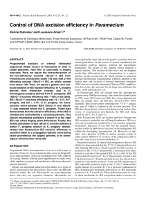 Control of DNA excision efficiency in Paramecium