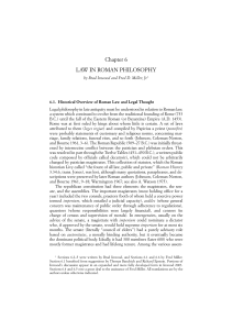 Chapter 6 LAW IN ROMAN PHILOSOPHY