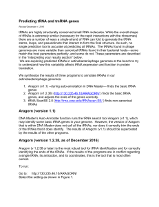 Predicting tRNA and tmRNA genes Aragorn - SEA