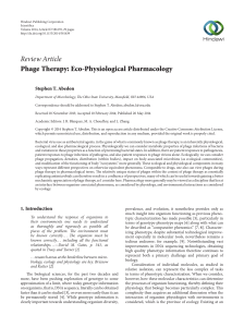 Phage Therapy: Eco-Physiological Pharmacology