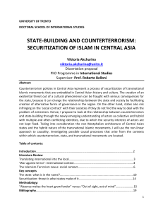 state-building and counterterrorism: securitization of islam in central