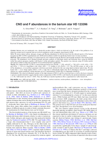 CNO and F abundances in the barium star HD 123396
