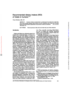 Recommended dietary intakes (RDI) of folate in humans1-3