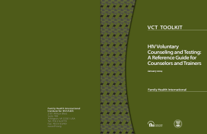 HIV Voluntary Counseling and Testing: A Reference Guide for