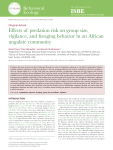 Effects of predation risk on group size, vigilance
