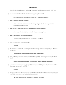 ANSWER KEY Extra Credit Study Questions for Sewage Treatment