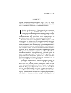 2012.11.04 ERIC W. ROBINSON, Democracy Beyond Athens